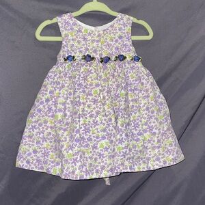 Mini Boden Purple and Green Floral Dress